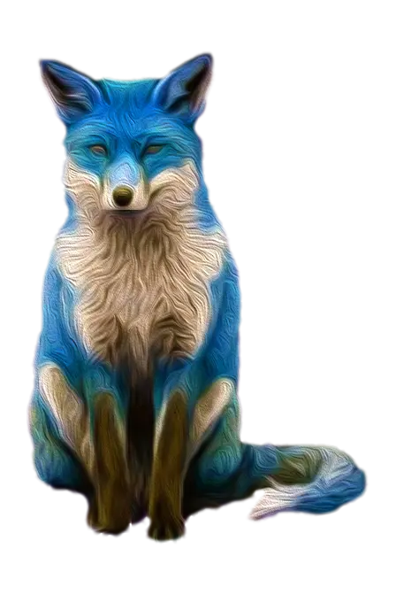 Azure Fox in oil painting style